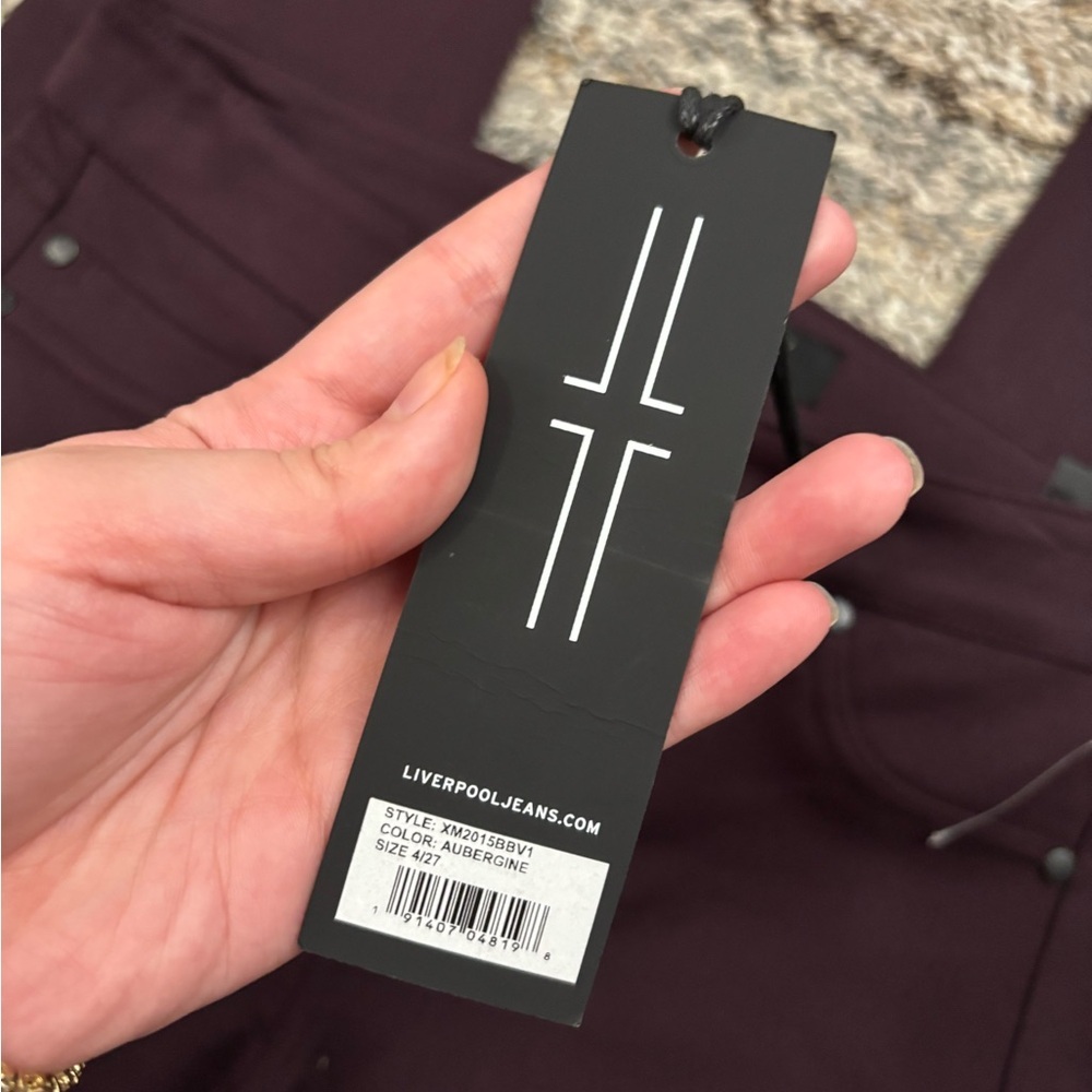 Liverpool Women Mid Rise Skinny Jeans In Aubergine Sz 4/27 NWT | Liverpool Jean- - Picture 9 of 14
